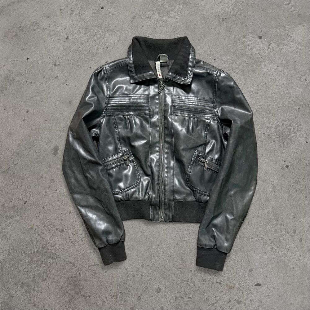 Y2K 2000’s Voice Black Buttery Womens Biker Leather Jacket Size Medium